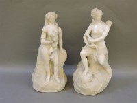 Lot 670 - A pair of antique marble figures