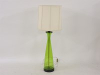 Lot 1849 - A large 1960s green glass floor lamp