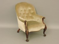 Lot 506 - A Victorian button back upholstered easy chair