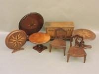 Lot 11 - Four Victorian and later apprentice or doll's house tripod tables