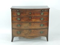 Lot 756 - A George III mahogany bow front chest of four graduated drawers