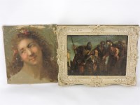 Lot 426 - English School
JESUS ADDRESSING SOLDIERS
Oil on card
25 x 35cm
PORTRAIT OF A LADY