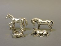 Lot 80 - Two silver miniature horses