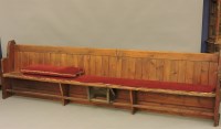 Lot 501 - A large Victorian pine pew