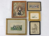 Lot 470 - A 19th century naive portrait of a young girl