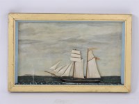 Lot 356 - A 19th century diorama of a ship