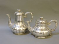 Lot 163 - A silver plated tea and coffee pot