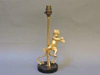 Lot 193 - A gilded table lamp