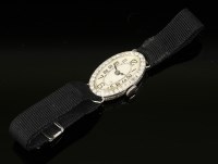 Lot 468 - A ladies' cased Art Deco diamond set Cyma mechanical cocktail watch