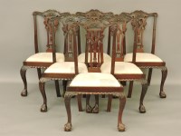 Lot 588 - Six Chippendale style mahogany dining chairs