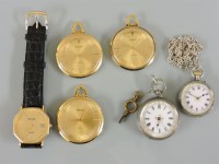 Lot 37 - Three gold plated Imado Art Deco style open faced pocket watches