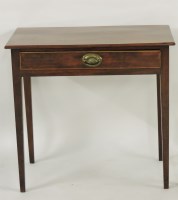 Lot 543 - A George III strung mahogany single drawer side table