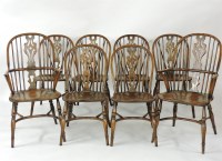 Lot 593 - A set of eight modern Windsor stick back chairs