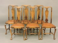 Lot 491 - A set of six early 20th century Queen Anne style high back dining chairs