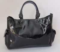 Lot 376 - An Anya Hindmarch black patent leather handbag