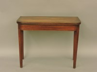 Lot 487 - A George III mahogany folding card table