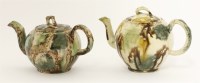 Lot 8 - Two miniature Whieldon-type Teapots and Covers