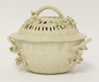 Lot 15 - A creamware Chestnut Basket and Cover