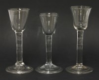 Lot 60 - Three clear Cordial Glasses