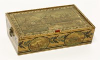 Lot 128 - A Regency Tunbridgeware penwork workbox or stationery box