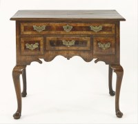 Lot 446A - A Queen Anne yew wood and crossbanded walnut lowboy