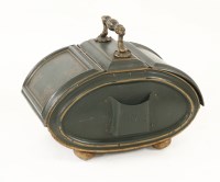 Lot 483 - A Victorian green and gilt tôle peinte coal box