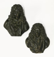 Lot 70 - A pair of small bronze busts