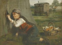Lot 239 - John Wells Smith (late 19th century)
'A PEEP ON THE SLY'
Signed with monogram l.r.