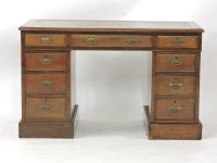 Lot 558 - A late 19th century mahogany pedestal desk