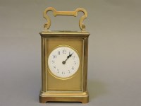 Lot 137 - A French brass carriage clock