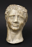 Lot 75 - A white marble head of a man
