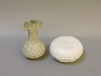 Lot 70 - A Chinese ceramic ink box and cover