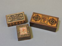 Lot 79 - Two Victorian Tunbridge ware stamp boxes