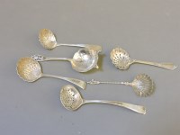 Lot 85 - Six late 19th/early 20th century silver sifter spoons