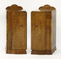 Lot 120 - A pair of Art Deco walnut bedside cupboards