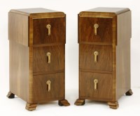 Lot 145 - A pair of Art Deco walnut pot cupboards