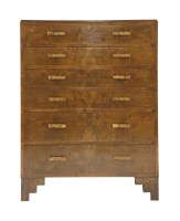 Lot 219 - An Art Deco walnut six-drawer chest