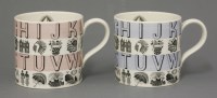 Lot 231 - Two Wedgwood 'Alphabet' mugs