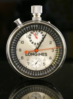 Lot 14 - A stainless steel Longines Sports Chronograph mechanical stopwatch 7411-2