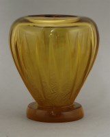 Lot 160 - An Art Deco amber glass vase