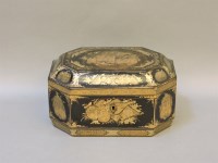 Lot 367 - A Chinese export lacquered tea caddy
