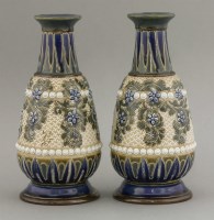 Lot 35 - A pair of Doulton Lambeth stoneware vases