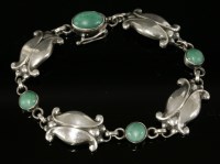 Lot 17 - A sterling silver amazonite set bracelet