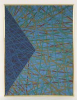 Lot 340 - Sarah Kent (b.1947)
'DADRA TAL'
Acrylic on canvas
152.5 x 183cm

'Dadra Tal' is a rythmic pattern in Indian music which has six beats - this painting has six colours.

Exhibited:	'Survey '67 Abstract