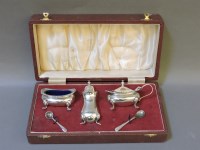 Lot 142 - A silver cruet set