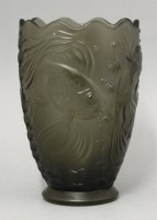 Lot 165 - A Barolac Bohemian moulded glass vase