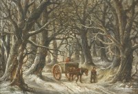 Lot 253 - Robert Burrows (1810-1883)
TRAVELLERS IN A WINTER LANDSCAPE
Signed l.r.