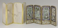 Lot 455 - A cloisonné miniature screen