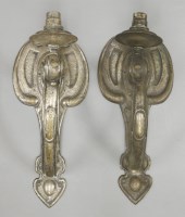 Lot 182 - A pair of silver-plated brass wall lights