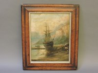 Lot 363 - 19th century School
FISHING VESSEL AND FIGURES ON SHORE
Oil on canvas